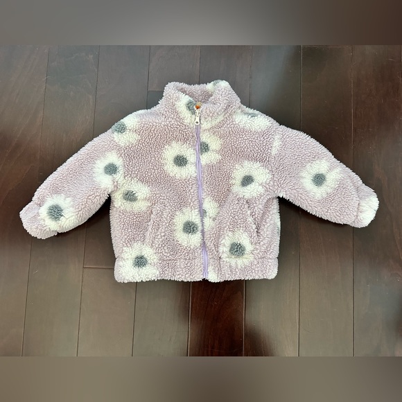 Zara Flower Bloom Sherpa Jacket, size 3-4y - Picture 2 of 9
